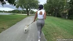 Play She walks the puppy and fucks hard in the ass