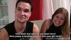 Play Sex With A Nerd From Timisoara Facing Two Cocks