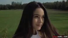 The cute brunette opens her legs for the cock
