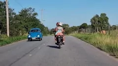 Play Hot Blonde on a Bike Showing Off Her Juicy Ass in Public