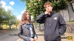 Play Adele Unicorn's Public Pickup: Teen Cuckold Watches GF's Sloppy Blowjob for Cash